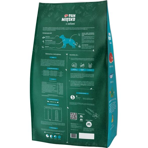 Pan Mięsko Z Ziołami Wołowina z tuńczykiem (dorosły) chrupki S 20kg