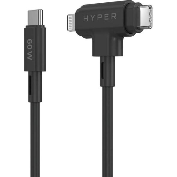 Καλώδιο USB Targus HyperJuice Silicone USB-C σε USB-C Lightning Hybrid 60W Μαύρο