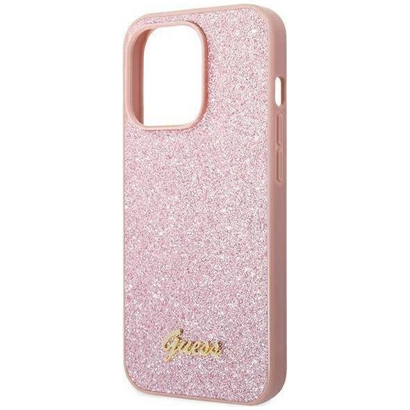 Guess Etui Guess GUHCP14LHGGSHP Apple iPhone 14 Pro różowy/pink hard case Glitter Script