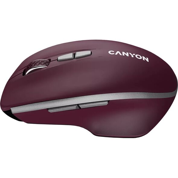 Ασύρματο ποντίκι Canyon CANYON MW-21, 2.4 GHz, με 7 κουμπιά, DPI 800/1200/1600, Μπαταρία: AAA*2 τεμ, Μπορντό Κόκκινο, 72*117*41mm, 0.075kg