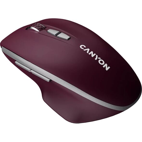 Ασύρματο ποντίκι Canyon CANYON MW-21, 2.4 GHz, με 7 κουμπιά, DPI 800/1200/1600, Μπαταρία: AAA*2 τεμ, Μπορντό Κόκκινο, 72*117*41mm, 0.075kg