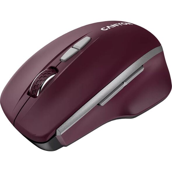 Ασύρματο ποντίκι Canyon CANYON MW-21, 2.4 GHz, με 7 κουμπιά, DPI 800/1200/1600, Μπαταρία: AAA*2 τεμ, Μπορντό Κόκκινο, 72*117*41mm, 0.075kg