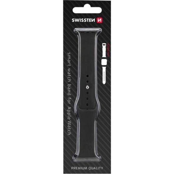 Swissten Silicone band for apple watch 42-44 mm black