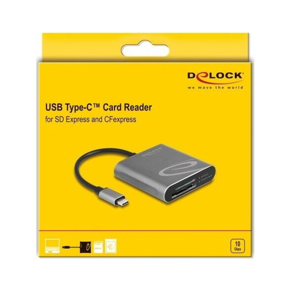 Czytnik Delock Delock USB Type-C Card Reader fur SD Express und CFexpress Speicherkarten