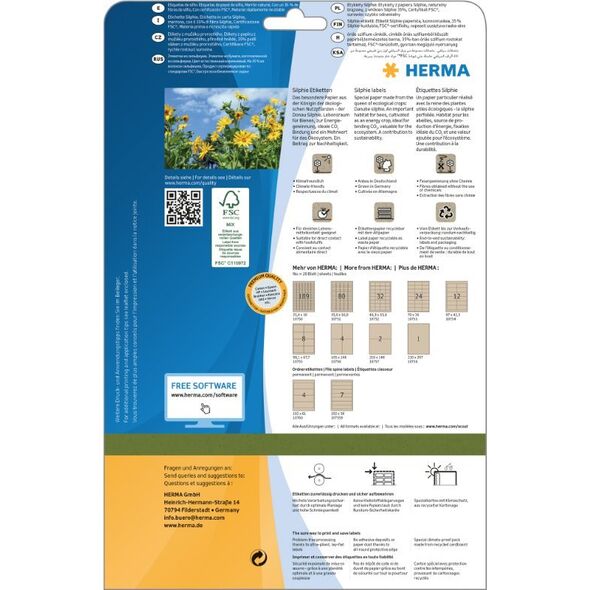Ετικέτες Silphie A4 20 φύλλα 105x148 Herma
