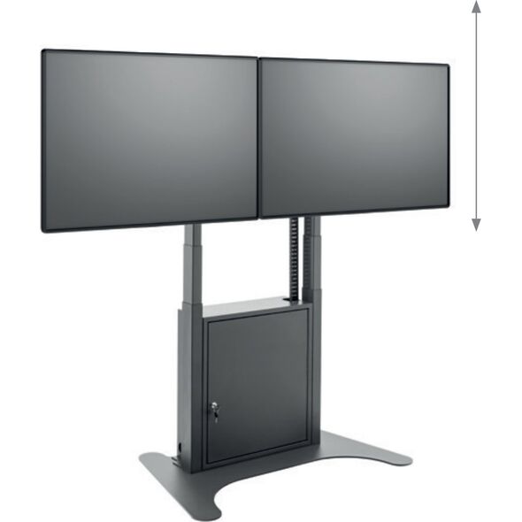 Hagor HAGOR Floorstand Lift Pro Light Dual Black Lift-Standsystem 2x 117-165cm 46-65Zoll screens max VESA 800x600 max Traglast 2x60kg
