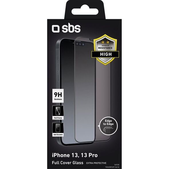 SBS Mobile SBS Glas SP Full Cover iPhone 13/13 Pro/14 μαύρο