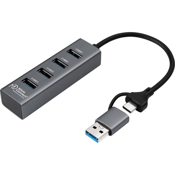 HUB USB MicroConnect USB 3.0 Hub 4-Port με USB-C