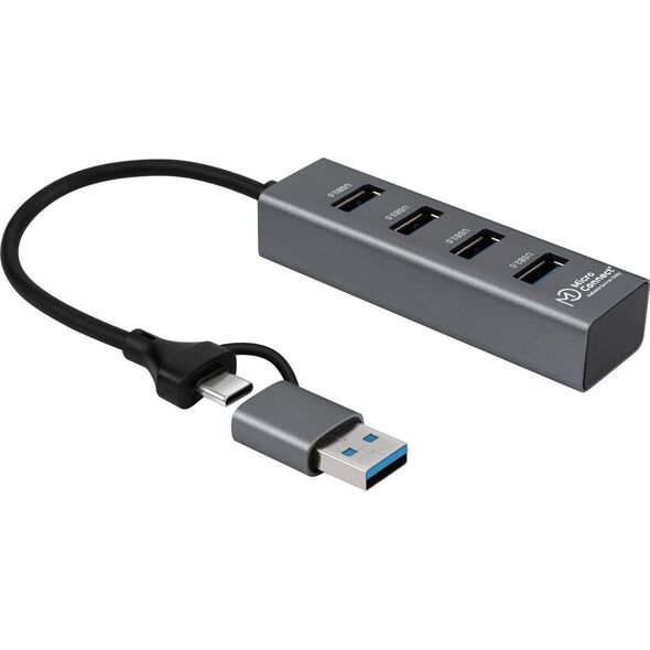 HUB USB MicroConnect USB 3.0 Hub 4-Port με USB-C