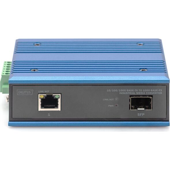 Μετατροπέας οπτικών ινών Digitus Digitus DN-652103-1 μετατροπέας δικτύου 1000 Mbit/s Πολυλειτουργικός, Μονός Μαύρος, Μπλε