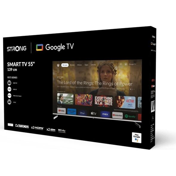 Telewizor Strong Strong SRT 55UF8733 139,7 cm (55") 4K Ultra HD Smart TV Wi-Fi Metaliczny, Srebrny 350 cd/m²