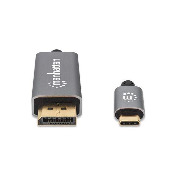 System przekazu sygnału AV Manhattan MANHATTAN 8K@60Hz USB-C auf DisplayPort 1.4 Adapterkabel 3m