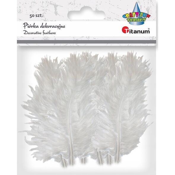 Titanum Piórka puch indyk 9-15cm białe 50szt