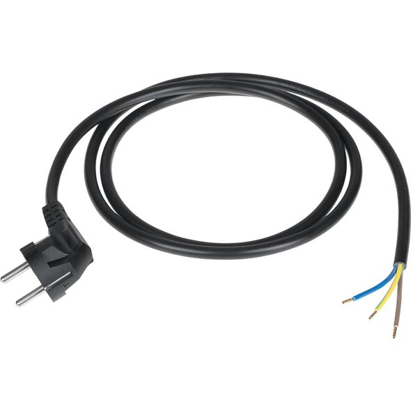 Kabel zasilający LP Przewód zasilający 3x1,5mm czarny 1,5m z wtyczką kątową