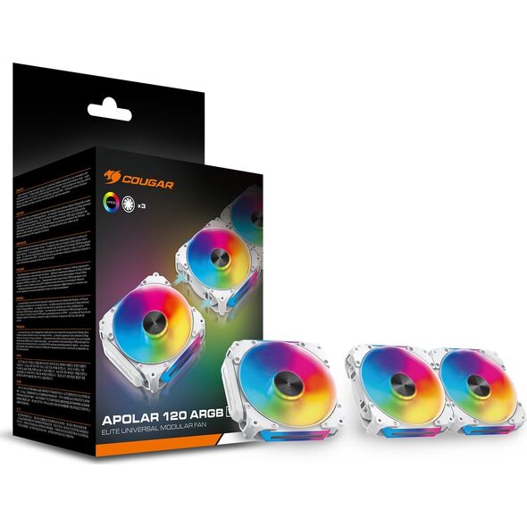 Ανεμιστήρας Cougar COUGAR Apolar 120 ARGB (3 τεμάχια πακέτο) / Elite Universal Modular Fan (3 τεμάχια πακέτο) / Λευκό