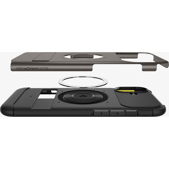Spigen Spigen Slim Armor MagSafe, gunmetal - iPhone 6.1" 2024
