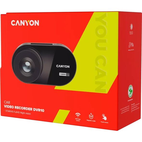 Κάμερα Ταμπλό Canyon CANYON Κάμερα Ταμπλό DVR10 FullHD 1080p Wi-Fi Μαύρο