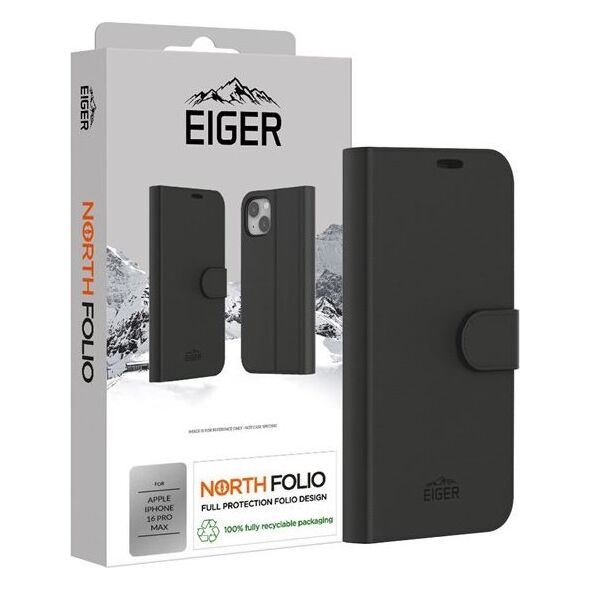 Eiger Eiger North Folio Θήκη iPhone 16 Pro Max μαύρο