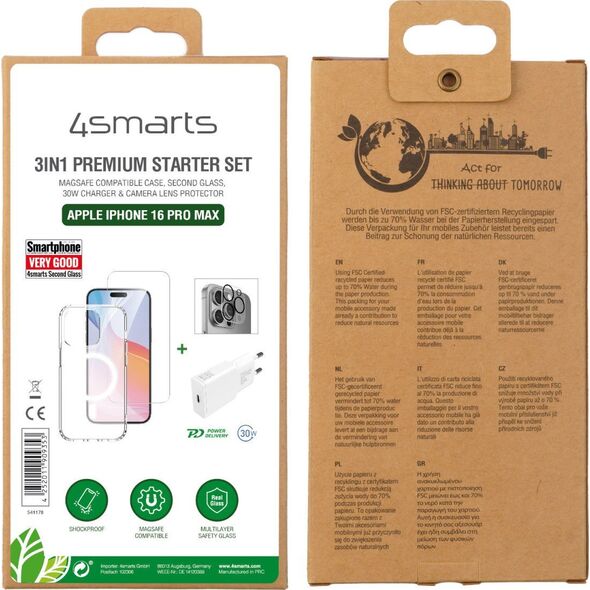 4smarts 4smarts 3σε1 Premium Starter Set για Apple iPhone 16 Pro Max