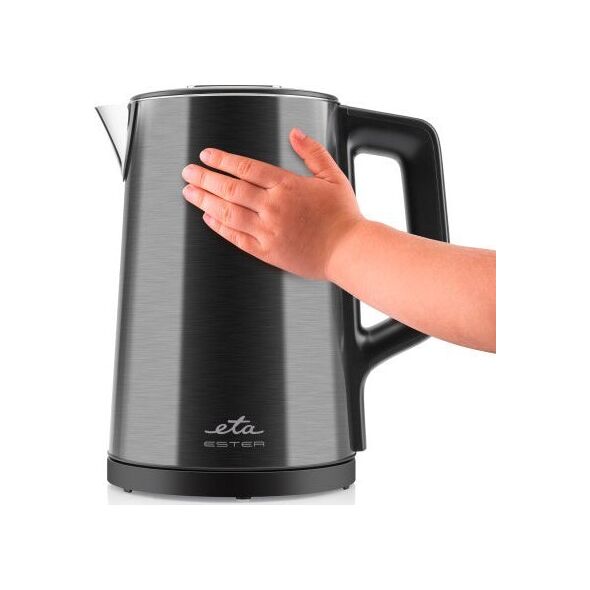 Βραστήρας Eta ETA Kettle | ETA459790000 | Ηλεκτρικός | 2200 W | 1.5 L | Ανοξείδωτο ατσάλι | Περιστρεφόμενη βάση 360° | Μαύρο