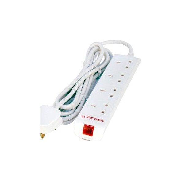 Πολύπριζο MicroConnect 4 θέσεων με προστασία από υπερτάσεις UK