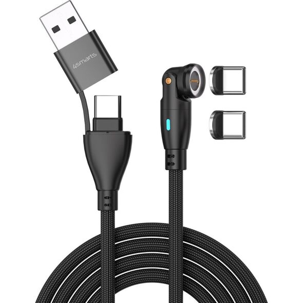 Καλώδιο USB 4smarts 4smarts USB-C/A 540° Μαγνητικό Καλώδιο GravityCord 100W 1,8m μαύρο