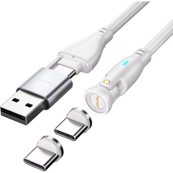 Καλώδιο USB 4smarts 4smarts USB-C/A 540° Μαγνητικό Καλώδιο GravityCord 100W 1,8m λευκό