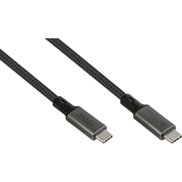 Καλώδιο USB TRITON GoodConnections USB-C 4.0 (ST-ST) 1,8m Καλώδιο σύνδεσης Υφασμάτινο περίβλημα 100W 8K 30Hz Ανθρακί