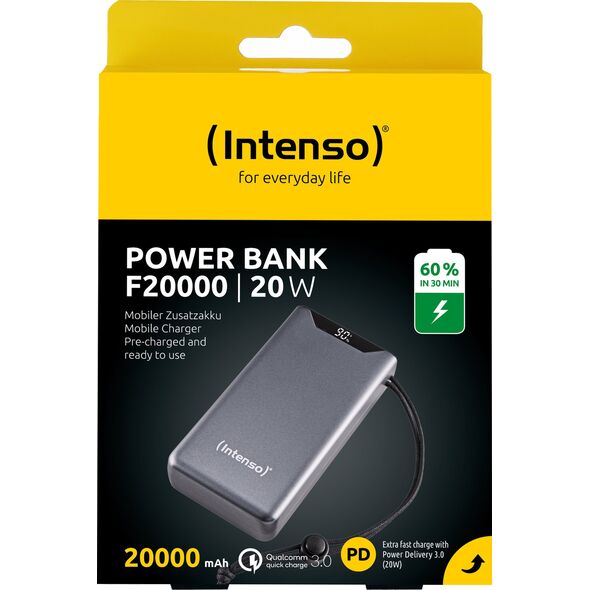 Intenso Intenso 7332054 τράπεζα ισχύος Λιθίου-πολυμερούς (LiPo) 20000 mAh Γκρι