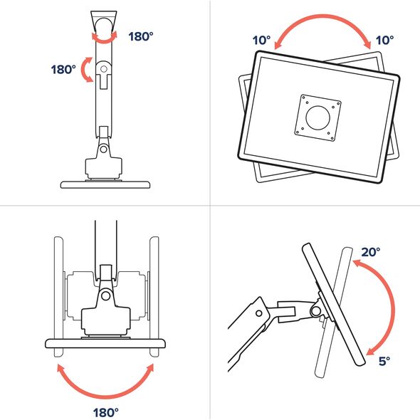 Ergotron HX ARM WITH VERY HEAVY DUTY PIVOT, WALL MOUNT, BWT