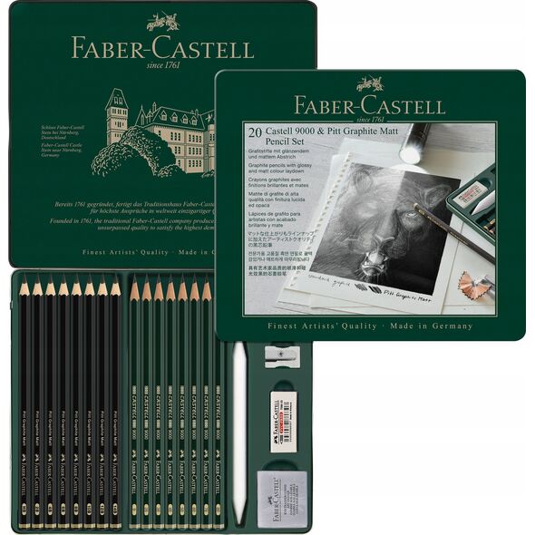 Faber-Castell Faber-Castell Pitt Graphite Matt & Castell 9000 Set Wielo 20 szt.