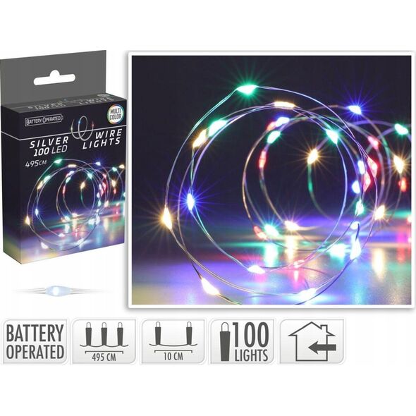 Lampki choinkowe Christmas decoration Lampki druciki na baterie girlanda 100 LED multikolor