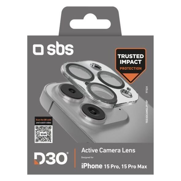 SBS Mobile Tempered Glass SBS Tempered Glass D3O με πλαίσιο για iPhone 15 Pro / Pro Max