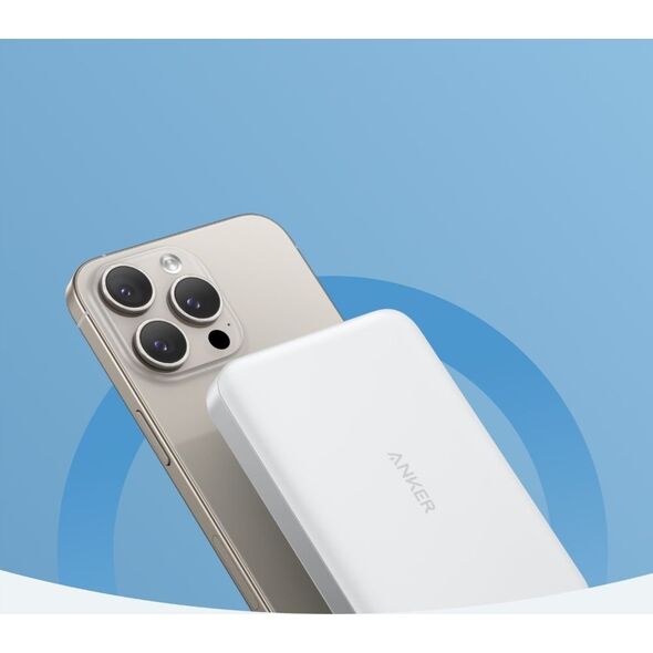 ANKER MagGo PowerBank 10.000mAh Slim weiss magnetische Powerbank im ultra-schlanken Design fuer iPhone 12 und h�her und AirPods