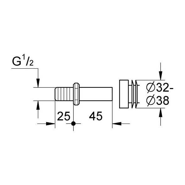 Grohe Grohe GROHE PISUAROWY ZESTAW DOPŁYWOWY 1/2" chrom - 37044000