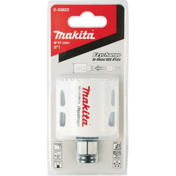 Πριόνι οπής MAKITA BIM HSS-Co 8% 51mm EZYCHANGE ΜΕΤΑΛΛΟ, ΧΑΛΥΒΑΣ, ΑΛΟΥΜΙΝΙΟ, ΞΥΛΟ, PVC