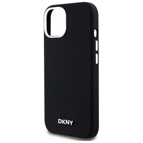 DKNY DKNY Liquid Silicone Small Metal Logo MagSafe - Etui iPhone 15 / 14 / 13 (czarny)