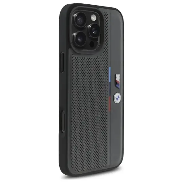 BMW BMHCP16L23PUPVA Apple iPhone 16 Pro hardcase M Perforated Tricolor Detail Line anthracite