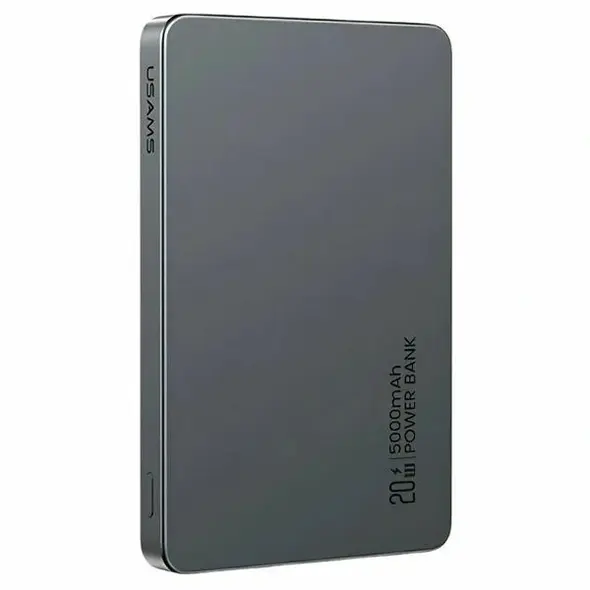 USAMS US-CD231 Power bank with wireless charging 5000mAh 20W PD Fast Charge gray/tarnish