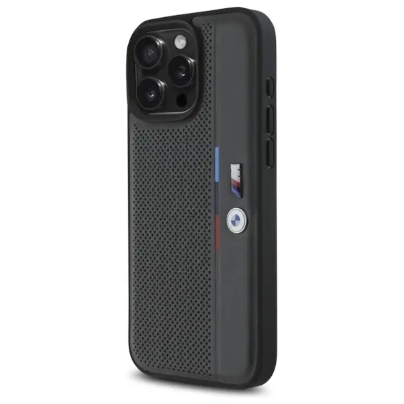 BMW BMHCP16L23PUPVA Apple iPhone 16 Pro hardcase M Perforated Tricolor Detail Line anthracite