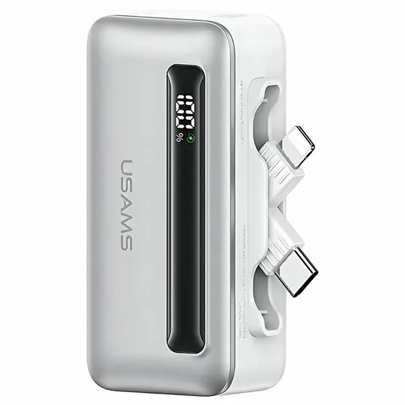 USAMS US-CD233 4500mAh Powerbank USB-C, Lightning 20W PD Fast Charge silver