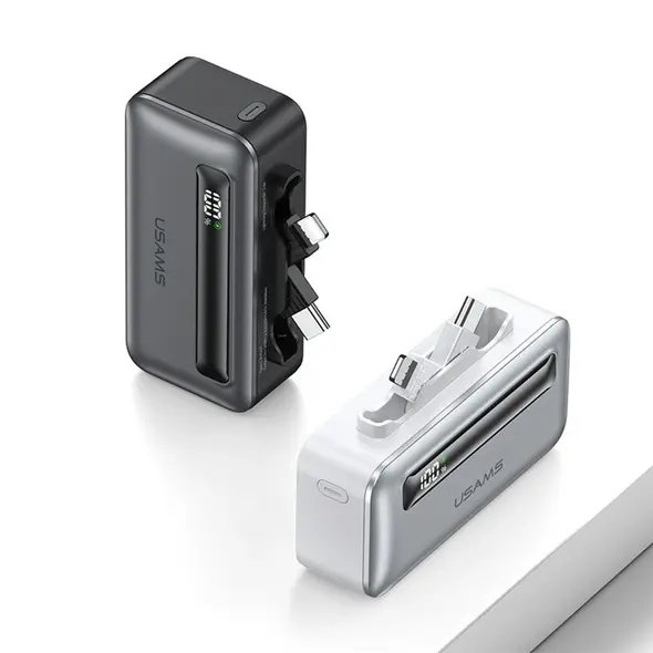 USAMS US-CD233 4500mAh Powerbank USB-C, Lightning 20W PD Fast Charge silver