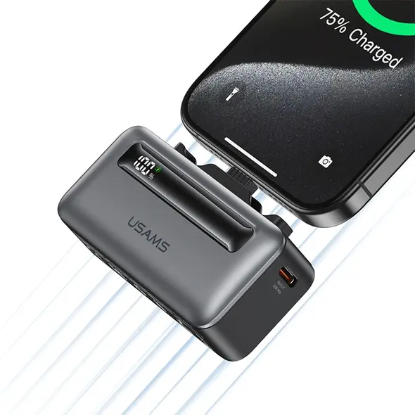 USAMS US-CD233 4500mAh Powerbank USB-C, Lightning 20W PD Fast Charge silver