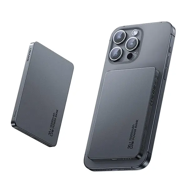USAMS US-CD231 Power bank with wireless charging 5000mAh 20W PD Fast Charge titanium