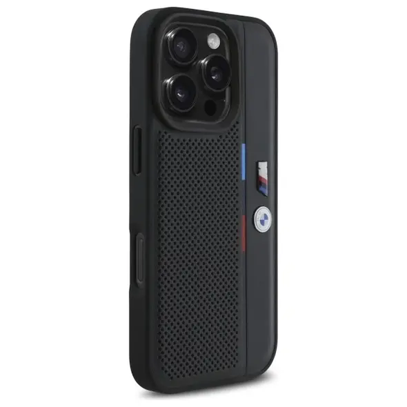BMW BMHCP16L23PUPVK Apple iPhone 16 Pro hardcase M Perforated Tricolor Detail Line black