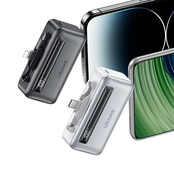USAMS US-CD233 4500mAh Powerbank USB-C, Lightning 20W PD Fast Charge silver