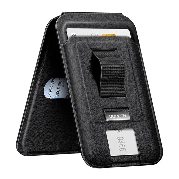 Universal magnetic wallet with finger holder UGREEN LP836 MagSafe black
