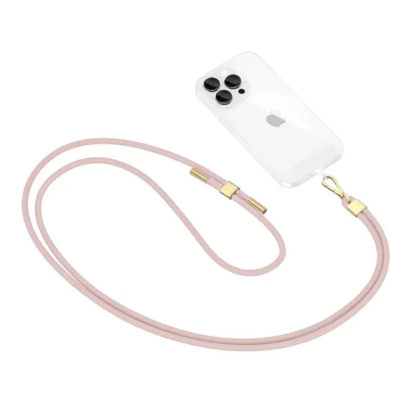 Tech-Protect C2S Rope Crossbody Strap Baby Pink/gold