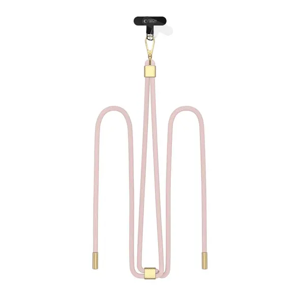 Tech-Protect C2S Rope Crossbody Strap Baby Pink/gold