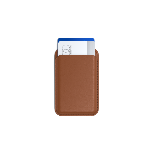 Satechi Vegan-Leather Wallet Stand do Apple iPhone MagSafe brown